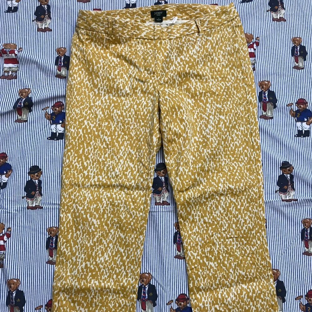 J. Crew Women City Fit Pants Cropped Yellow Size 2